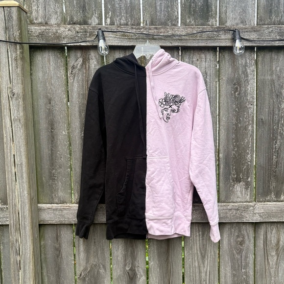 Unexpectd Black and Pink Hoodie with Design - Picture 1 of 4